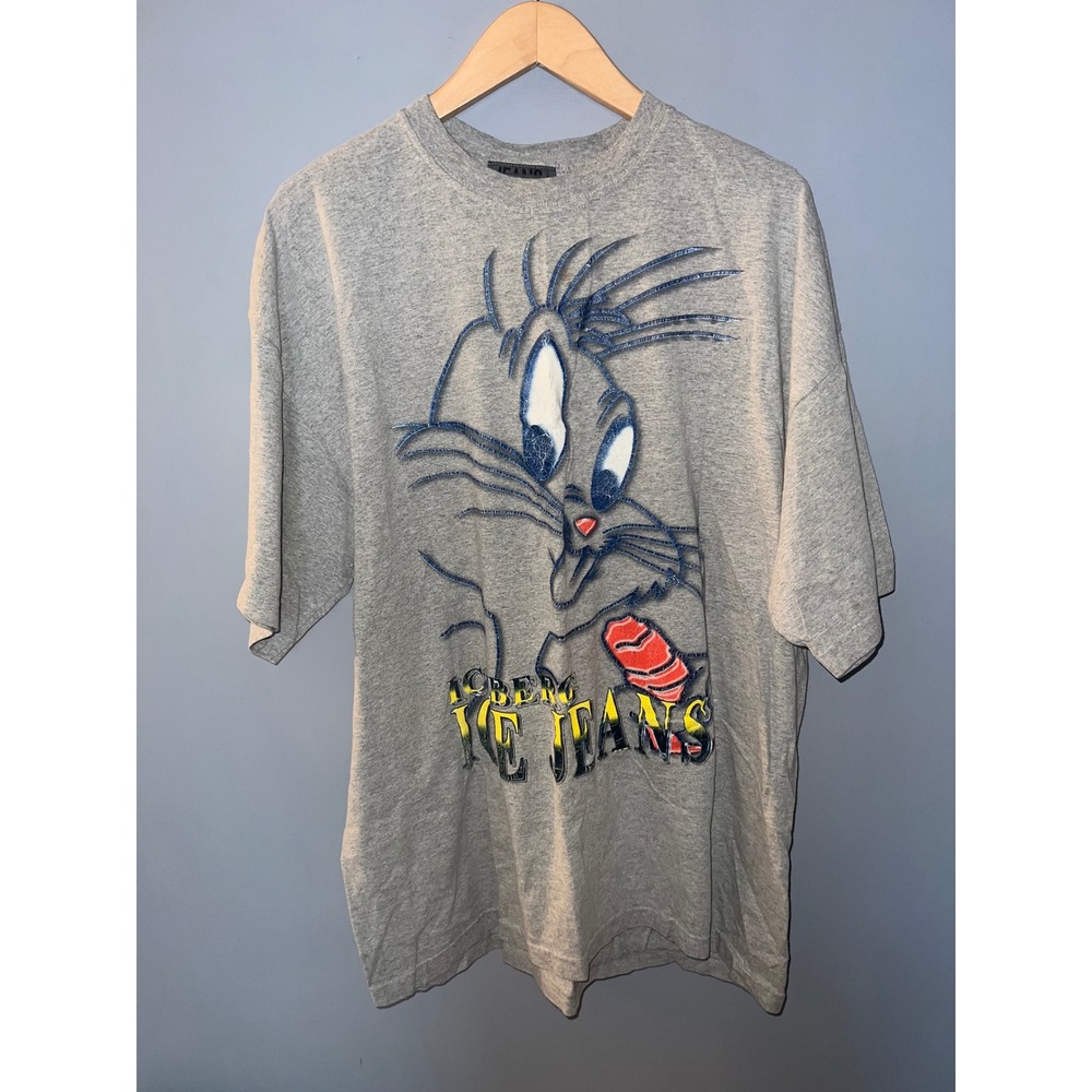 Vintage Iceberg Ice Jeans Bugs Bunny T-Shirt Gray 90s Looney Tunes USA Men 2XL